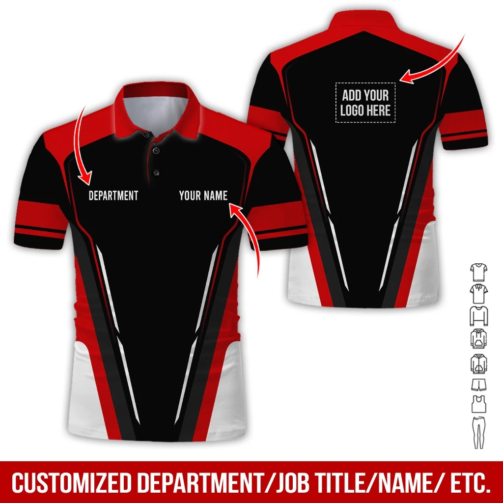 Custom Logo Name Department Polo Shirt Personalized Print Workwear Tops for Employees Wholesale Dropshipping Casual Short Sleeve