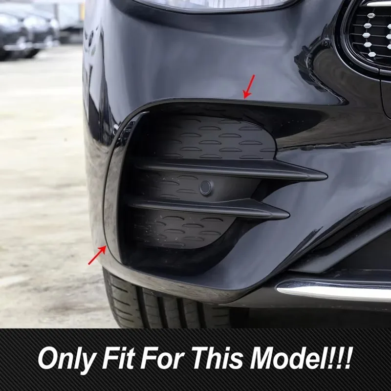 Car Styling Front Fog Lamp Air Knife Eyebrow Frame Decoration Trim For Mercedes Benz E Class W213 2020 2021 Exterior Accessories