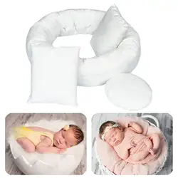 Accesorios de fotografía para recién nacidos, almohadas para posar para bebés, bolsa de frijoles, Donut, almohada para posar, juego de fotografía para 0-4 meses, 4 piezas