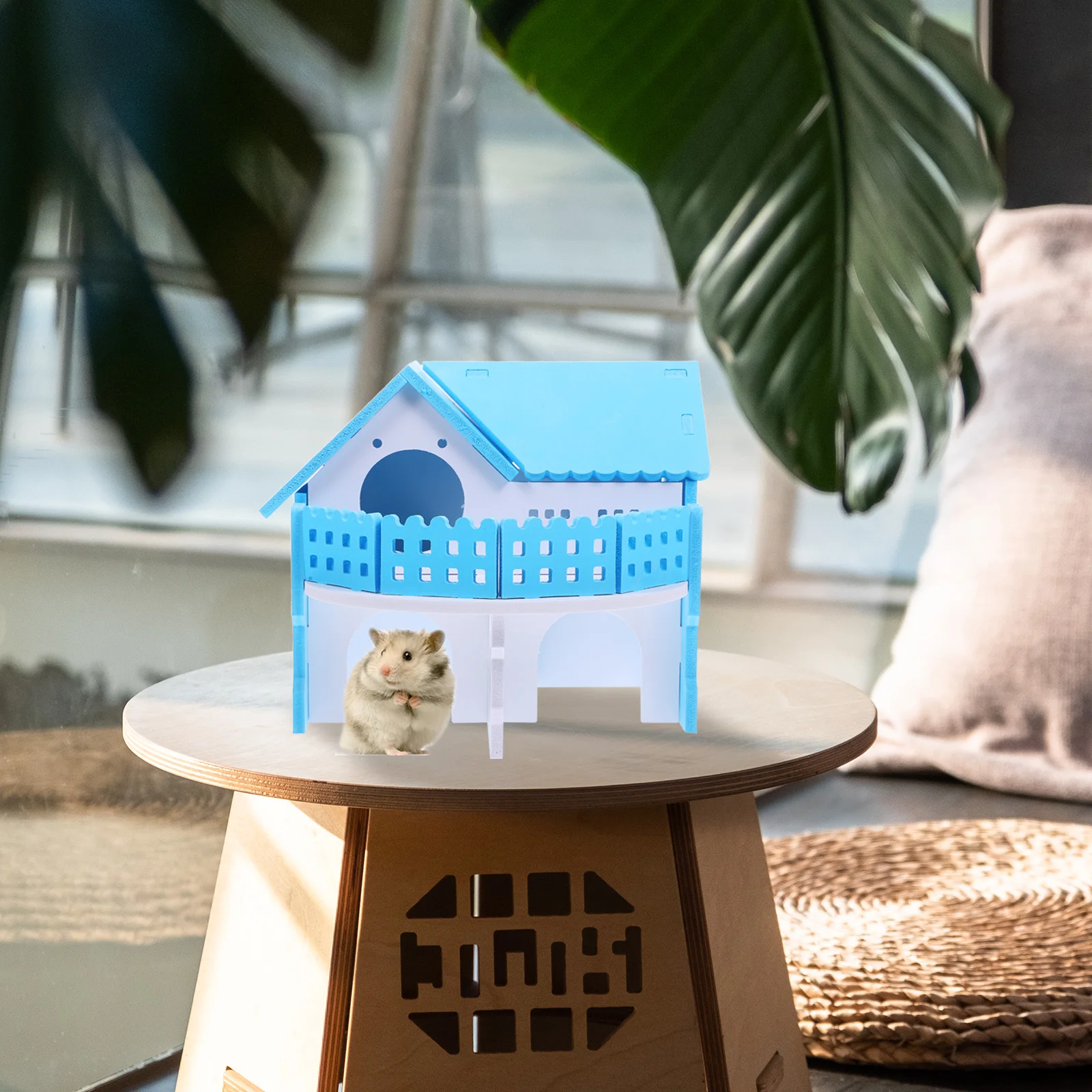 

1PC Wooden DIY Maze Hideout House for Hamster Guinea Pig Rat Small Rabbit Durable PVC Privacy Living Space Toy Hamster