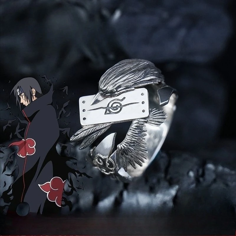 Anillo de Anime Naruto, Edición de Colaboración, Accesorios de Itachi Uchiha y Naruto, Regalo para Novio