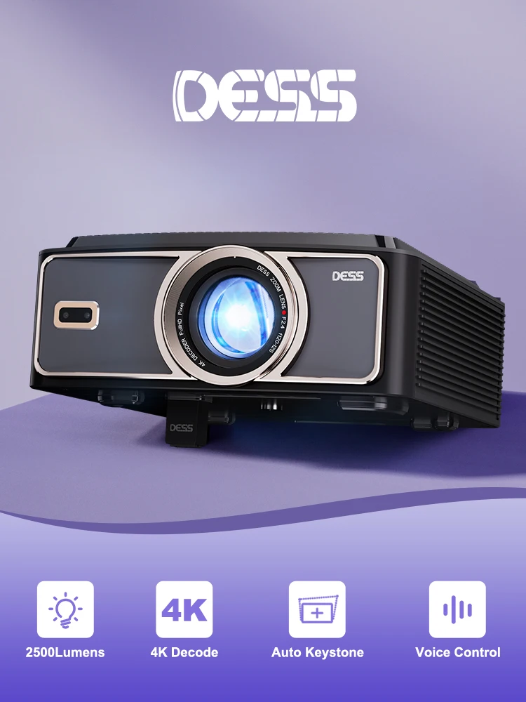 DESS Smart Projektor 1080P Autofokus Android TV-System Projektor Staubdichtes Versiegeltes Objektiv Schlafmodus Kommerzieller Outdoor-Projektor