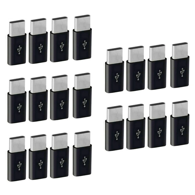 A14M 20X Micro-USB naar USB C-adapter, Mini naar Typec-oplaadadapter, USB Type C-adapterconversieconnector met weerstand