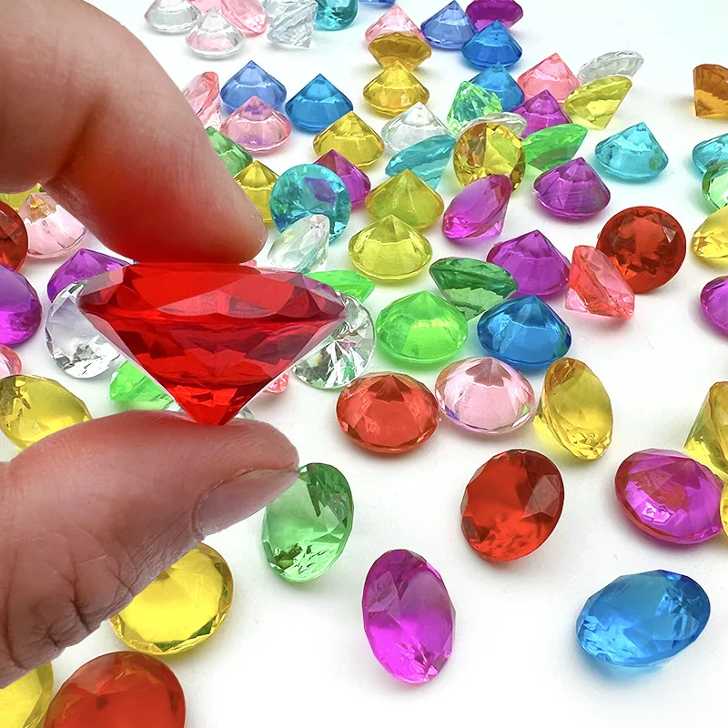 60PCS Acrylic Diamond Gems Colorful Table Scatter Vase Filler Mini Ornament for Photo Studio Aquarium Pool Party DIY Decor