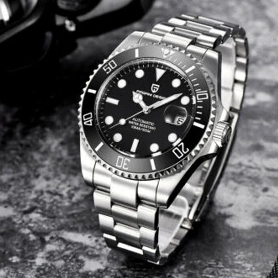 

PAGANI Design 43 мм Черный Синий Зеленый 10ATM Япония NH35A Высокоточный механизм Автоматические роскошные мужские часы с сапфировым стеклом Дата