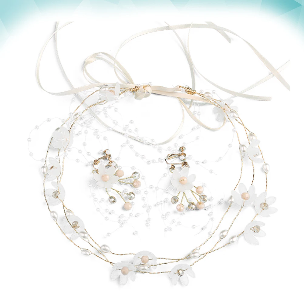 

1 set Flower Hair Hoop Headband Bridal Party Wedding Carnival Cosplay Headdress for Brides Lightweight Comfortable Accessory