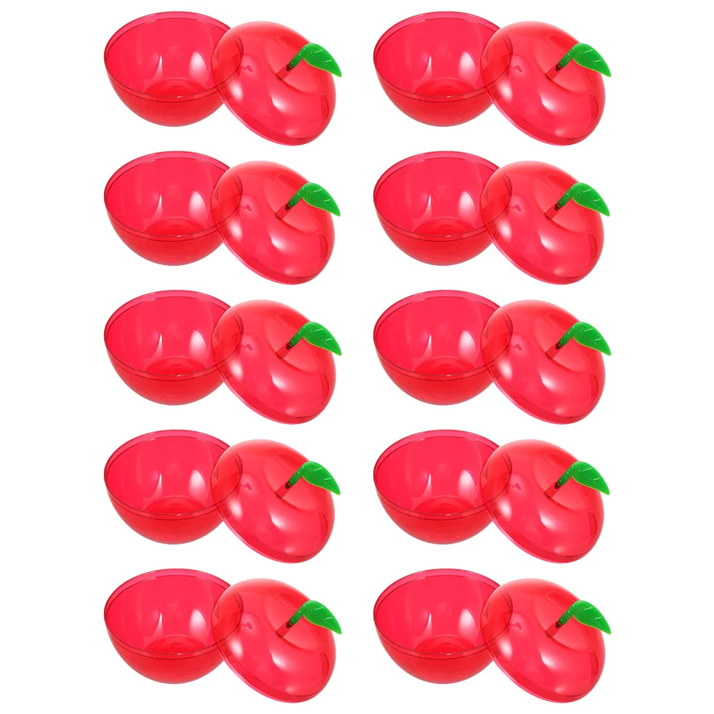 

10 Pcs Christmas Apple Box Wedding Decor Candy Containers Decorative Ornaments -shaped Boxes Creative Plastic With Lids Jars