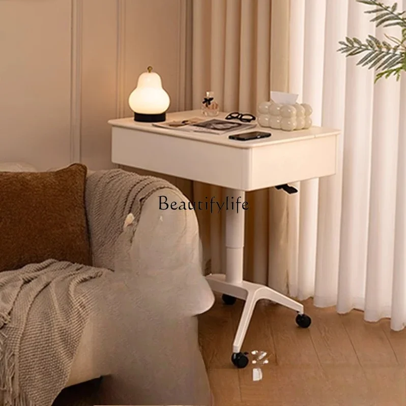 

yj32 Movable bedside table, dresser, small lift dressing table, modern simple solid wood dressing table