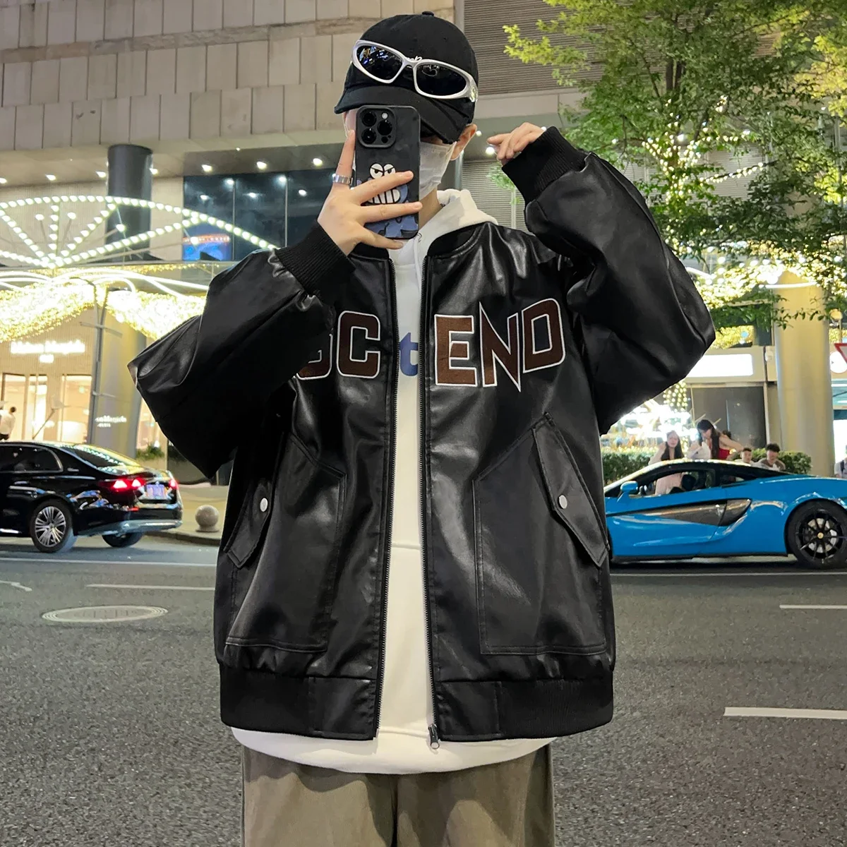 2025 Spring Y2k Jackets Men New Hip Hop Retro Letter Embroidery Harajuku Fashion Pu Leather Jacket Plus Size 8XL Coat Streetwear