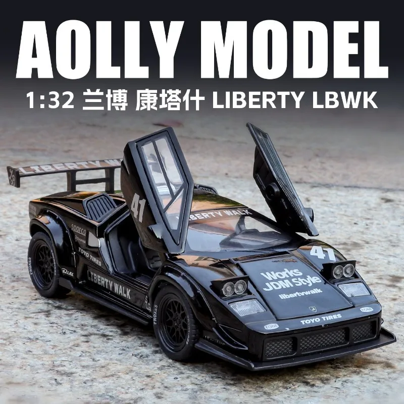 

1:32 Scale Lamborghini Countach Liberty Walk LBWK Diecast Alloy Supercar Model for Collection Gift Home Decor Ornament