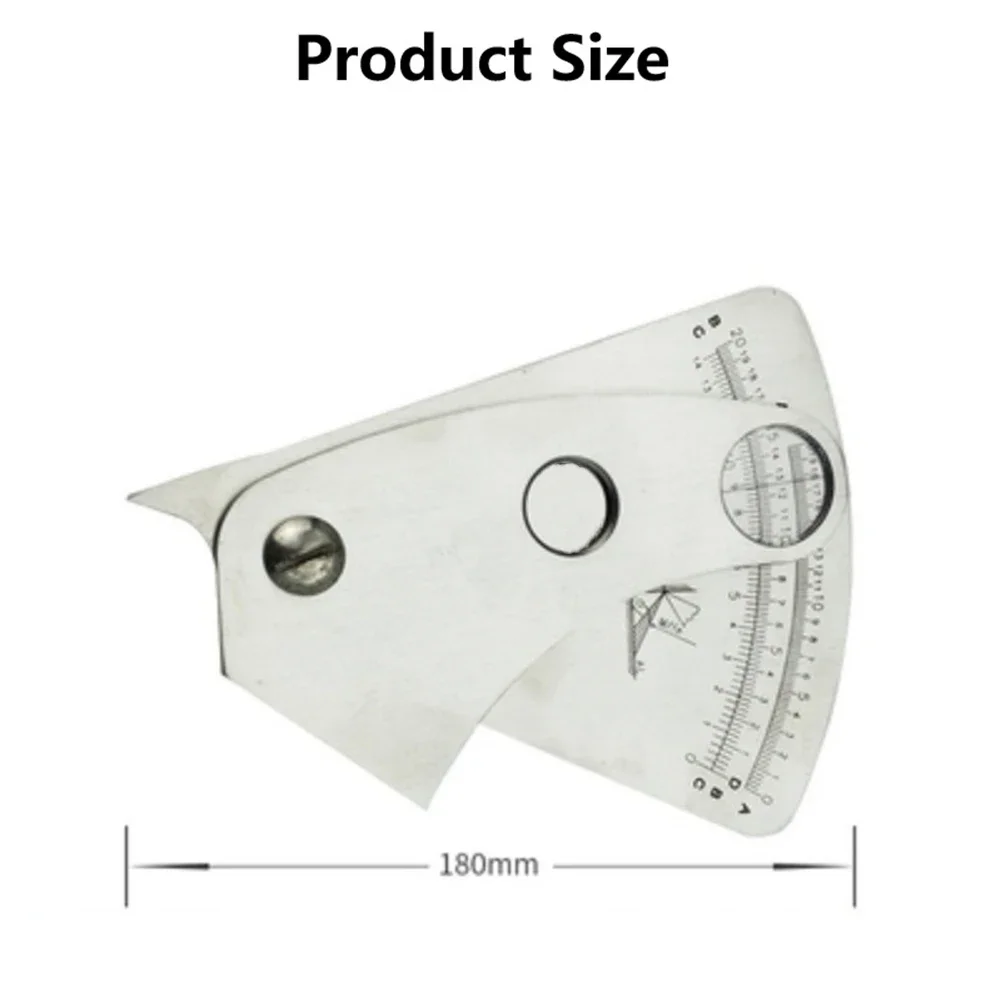 

0 To 20mm Welding Gauge Welding Gauge Fillet Height Gauge 180mm Long Stainless Steel Gauge 0-20mm Measurement Range