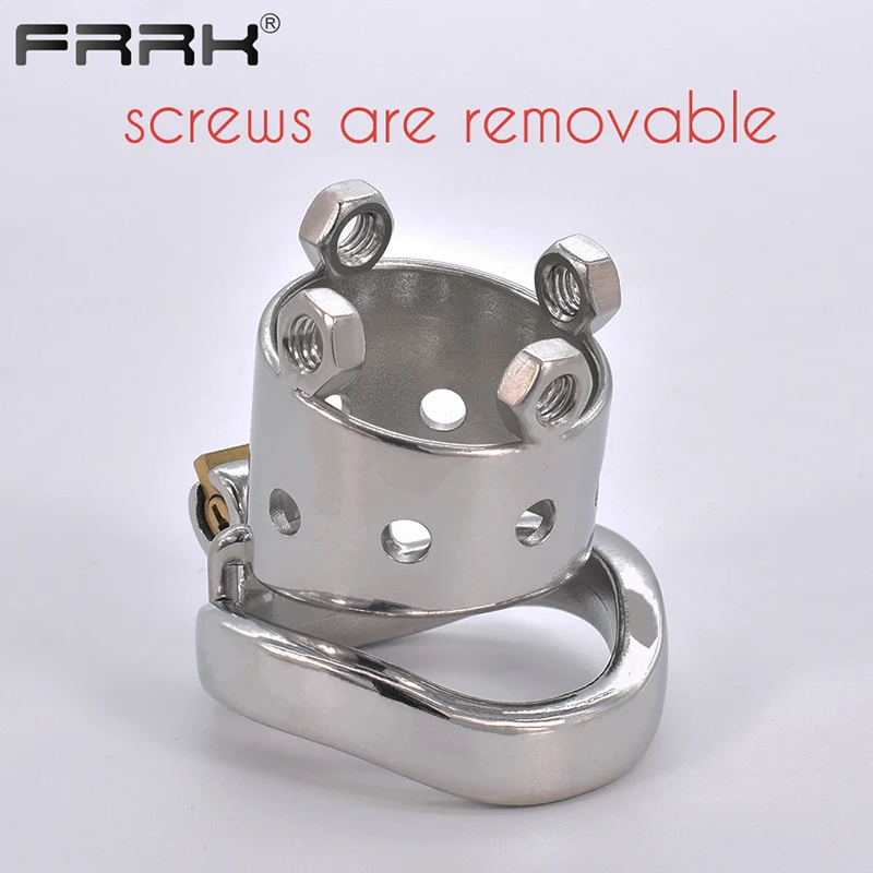 FRRK Male Chastity Belt with Brutal Spiked Pleasure Cock Cage Small Metal Penis Rings BDSM Adults Supplies Intimate Sex Toys