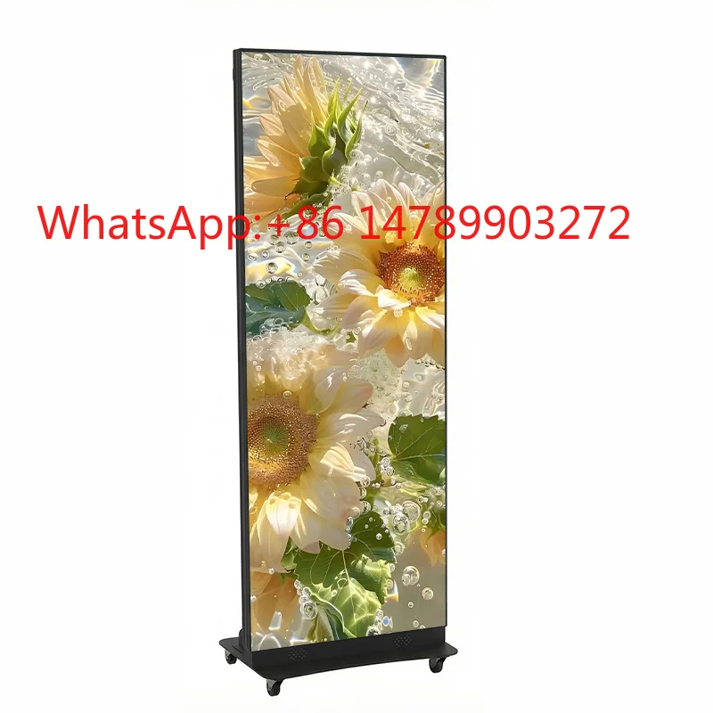 Exhibition Project Solution High Brightness Ultra Thin Digital Signage Floor Standing LED Poster Display