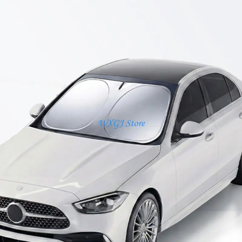 37JE Sturdy 140x80cm Car Front Glass Heat Deflector Prevents Dashboard Discoloration And Damage