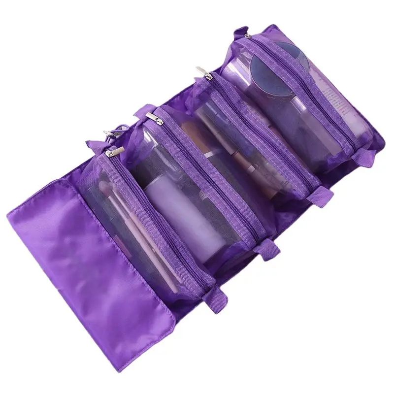 TEXU Women Travel Cosmetic Bag Flat Open Bag For Outdoor Travel Removable Large Capacity E
