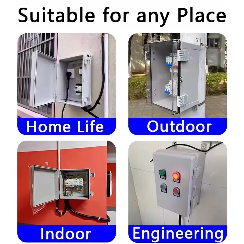 

IP66 Gray/Transparent Cover Electrical Junction Box ABS Hinged Plastic Enclosure Waterproof Outdoor Box Power Distribution Box