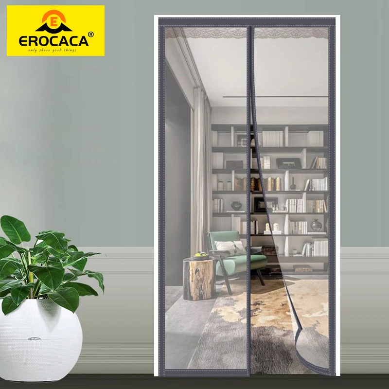 

EROCACA Gray Door Curtain Air-conditioning Door Curtain Universal Winter And Summer Windproof Automatic Magnetic Closing