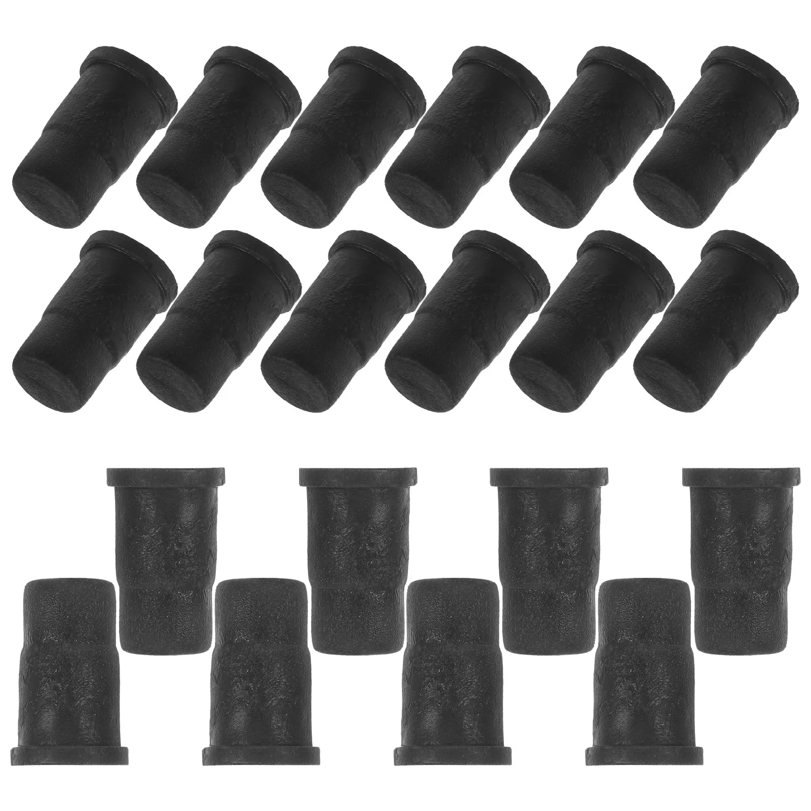 20 Pcs Caster Rod Rubber Cap Mounting for Chair Leg Socket Home Small Component Abs Insert