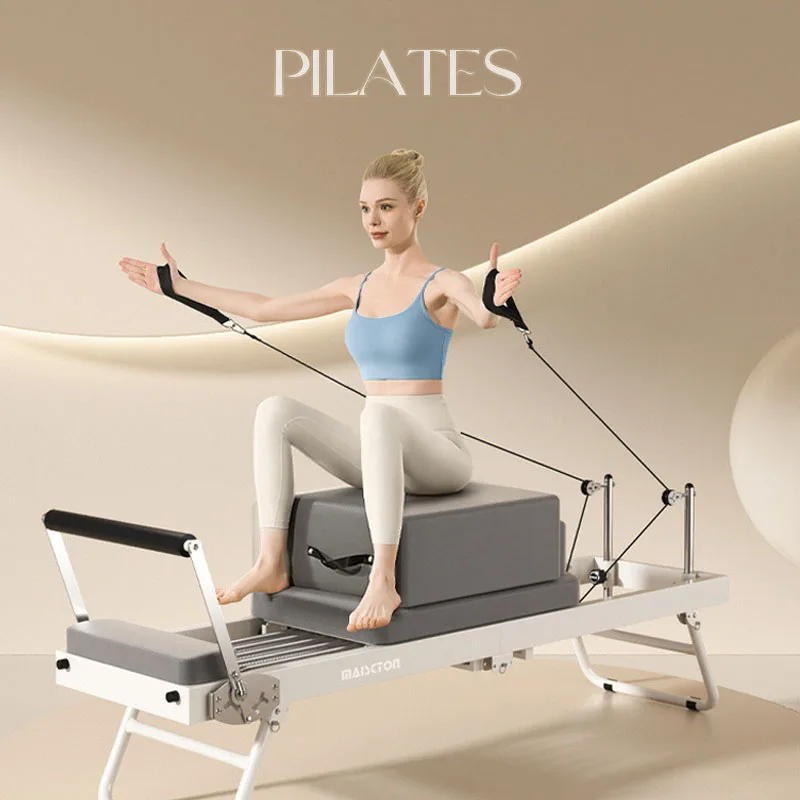 Foldable Pilates Bed Portable Mobile Yoga Bed with Square Box Customizable Resistance Adjustable Fitness Bed