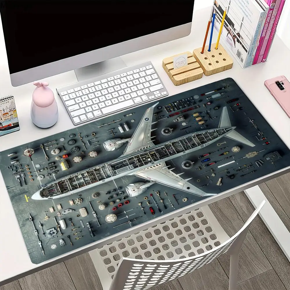 جديد أجزاء الطائرات ماوس الوسادة مقاتلة كبيرة الكمبيوتر طاولة مكتبية الحصير المطاط المضادة للانزلاق HD الألعاب لوحة المفاتيح ماوس طويل حصيرة مكتبية #3