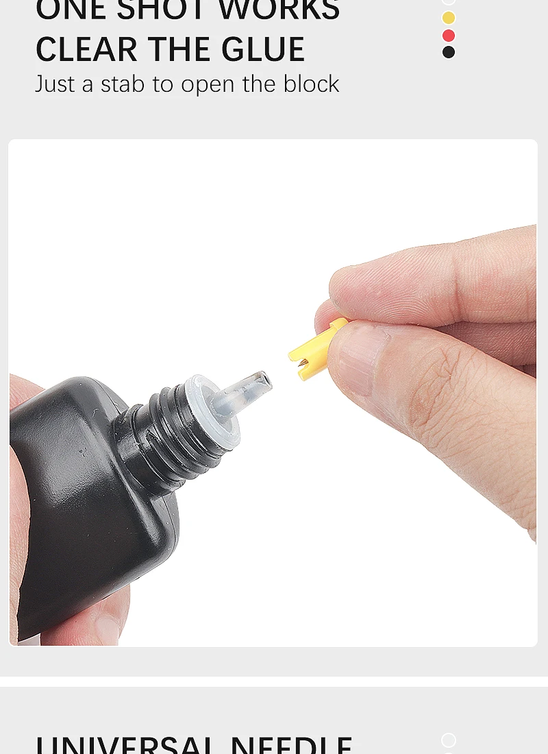 100/50Pcs Wimpern Kleber Flasche Blockieren Nadel Ersatz Wimpern Extensions Kleber Mund Kopf Anti-blocking Werkzeug für graft Lash – Detail 3