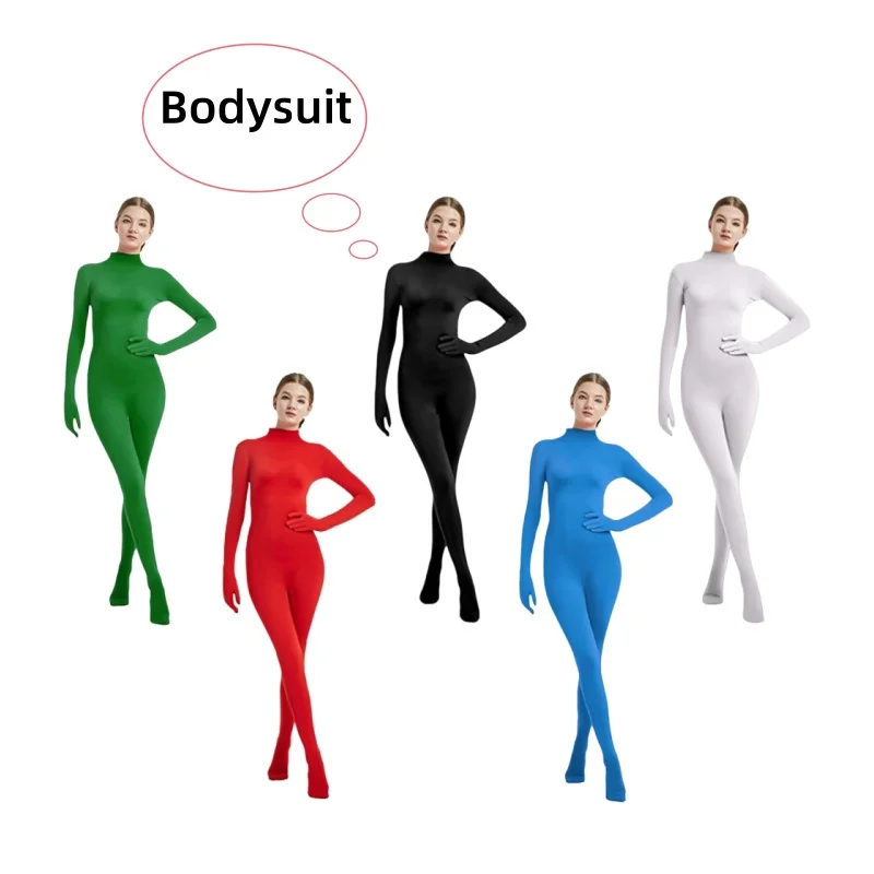 大人と子供のためのタイトフィットステージパフォーマンス無地ジャンプスーツコスチューム