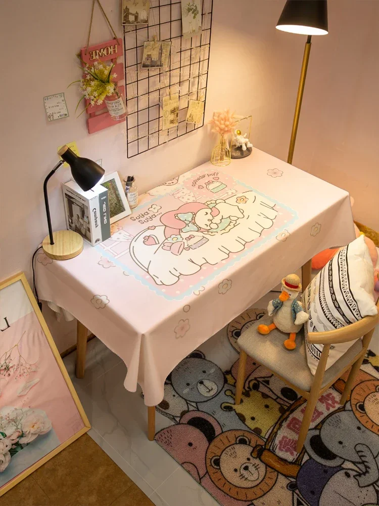 Sanrio Cinnamoroll cartoon Tablecloth children room waterproof book tablecloth home living rectangular table linen birthday part