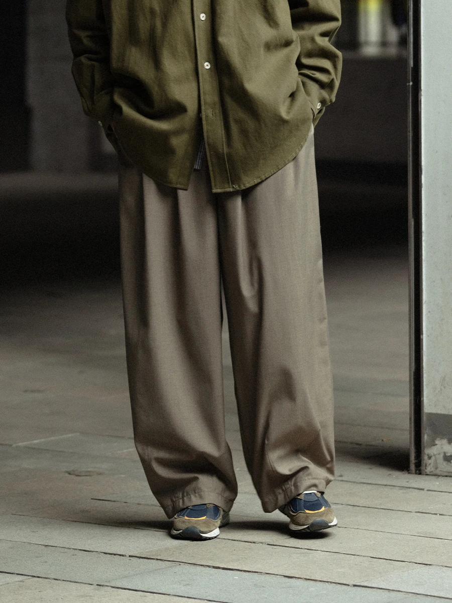 

Мужские повседневные брюки Noears в японском ретро-стиле, цвета хаки, прямого кроя, свободные, широкие штанины, для весны и осени, модель Haome