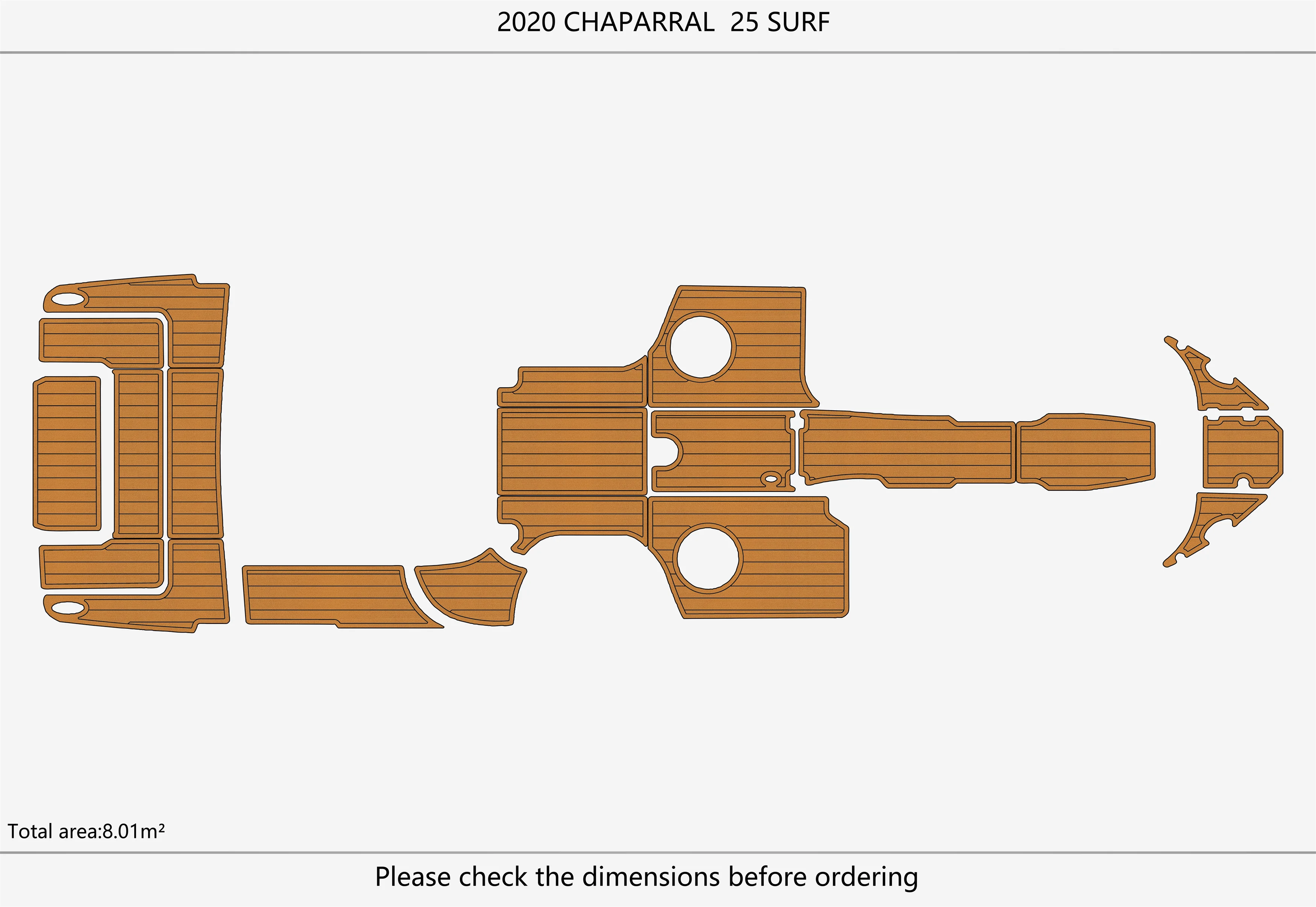 Eva foam Fuax teak seadek marine floor For 2020 CHAPARRAL  25 SURF Cockpit Swim platform bow 1/4