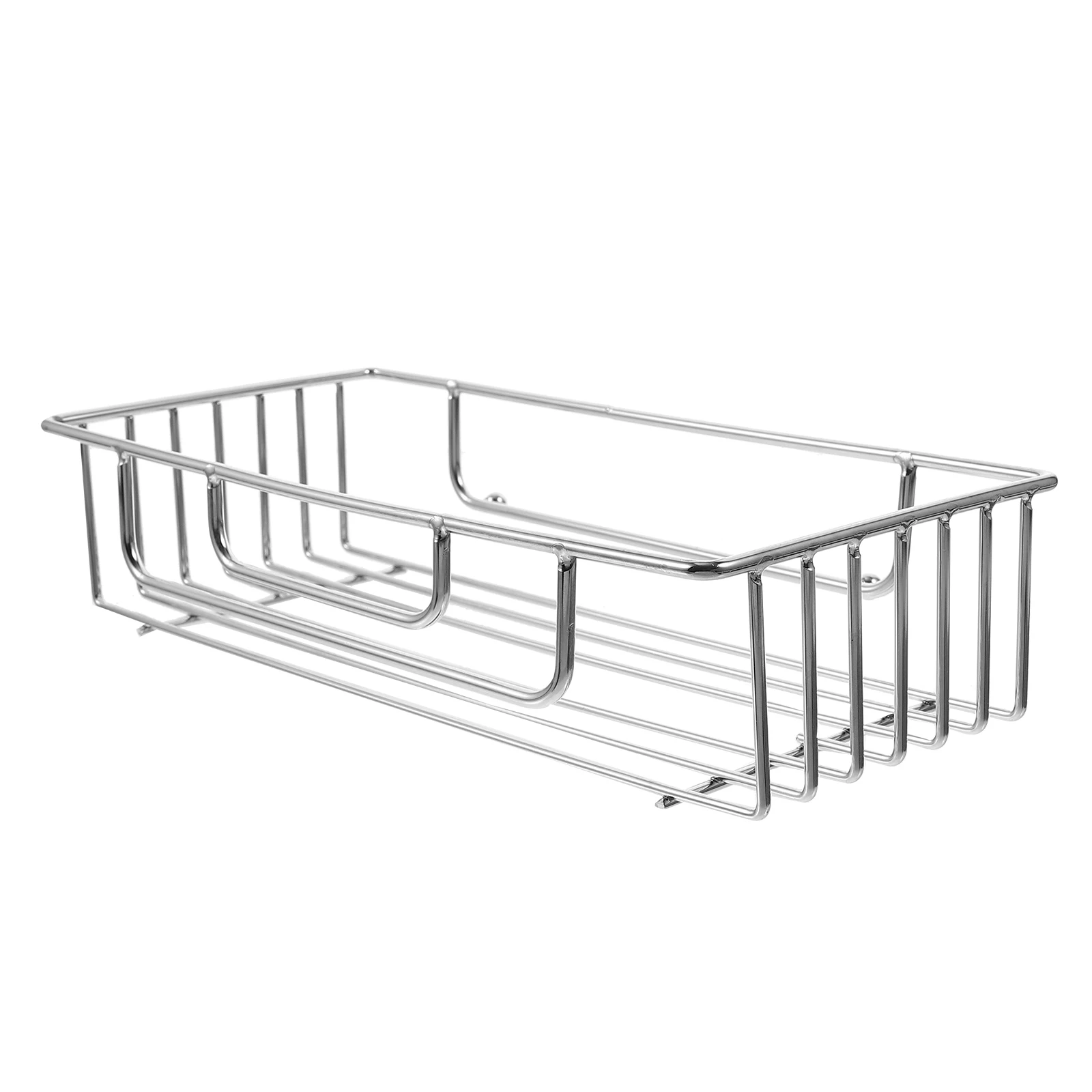 

Multifunctional Wall Mount Organizer Metal Storage Rack Bathroom Wall-Mounted Shelf Suction-Free Design Strong Bearing Hollow