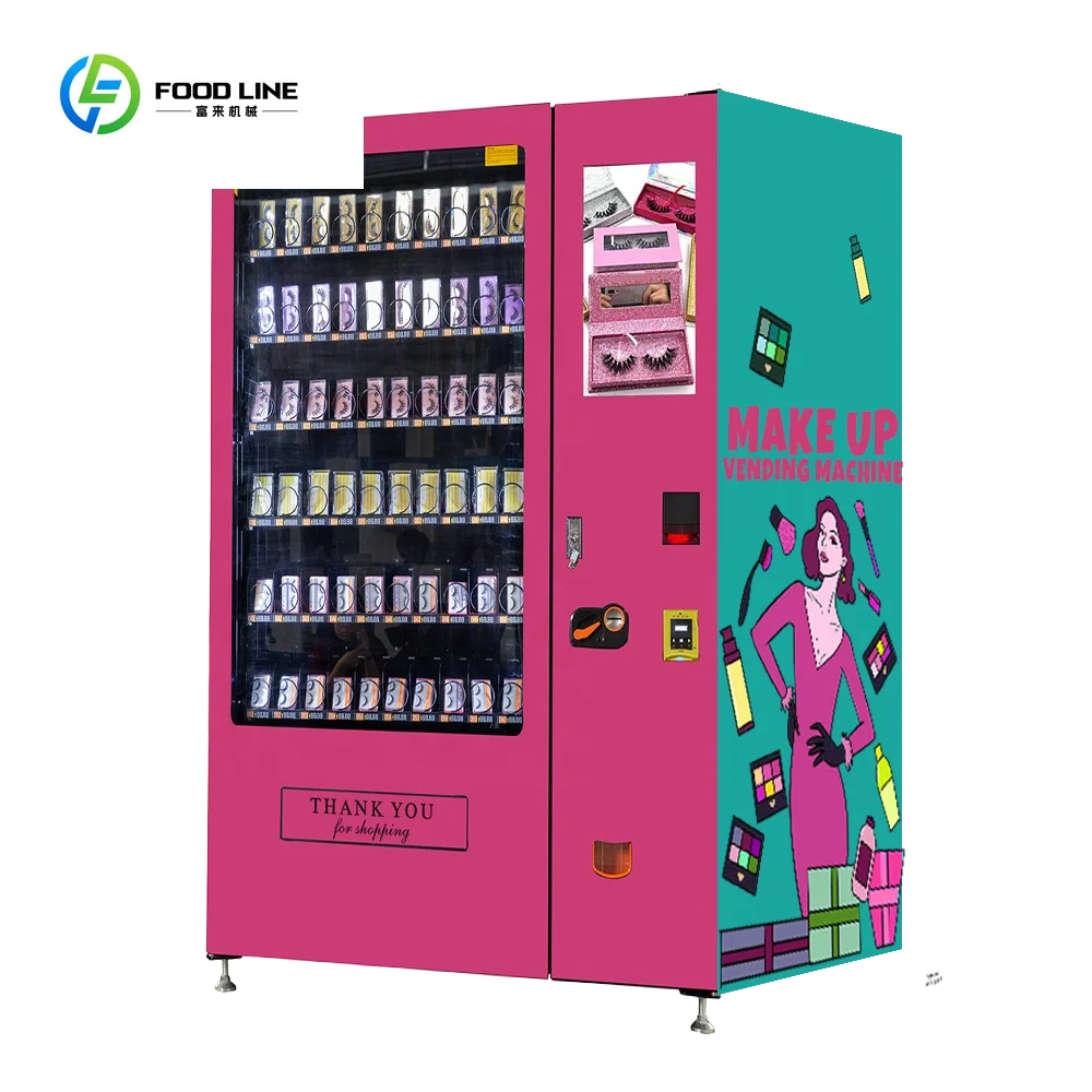 Shopping Mall Cosmetics Vending Machine Customized X Y Axis Elevator 215 Inch Touchscreen Makeup Retail System