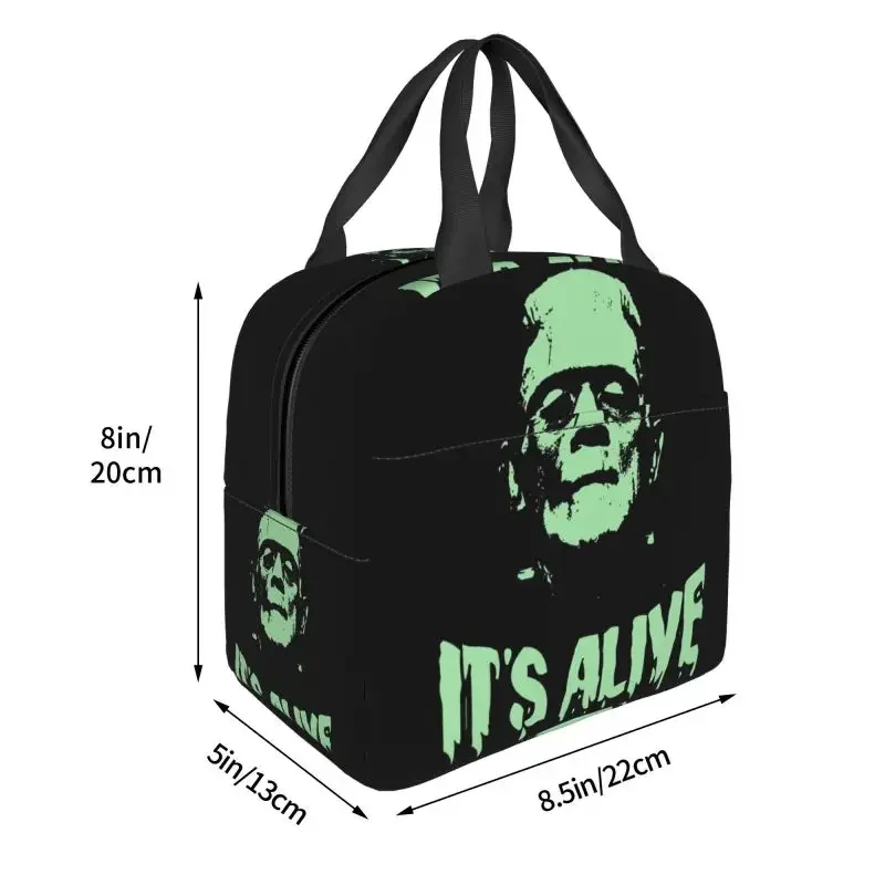 Frankenstein Monster Thermal Insulated Lunch Bags Women Horror Lunch Container for Outdoor Camping Travel Storage Food Bento Box