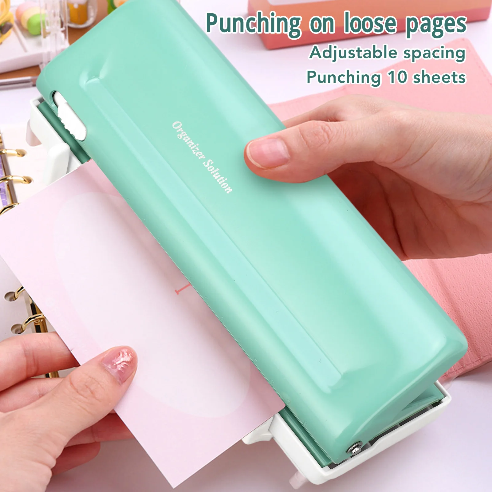 

【New】6 Hole Punch for Planner 6 Hole Paper Puncher Spacing Adjustable Planner Hole Puncher for A4 B5
