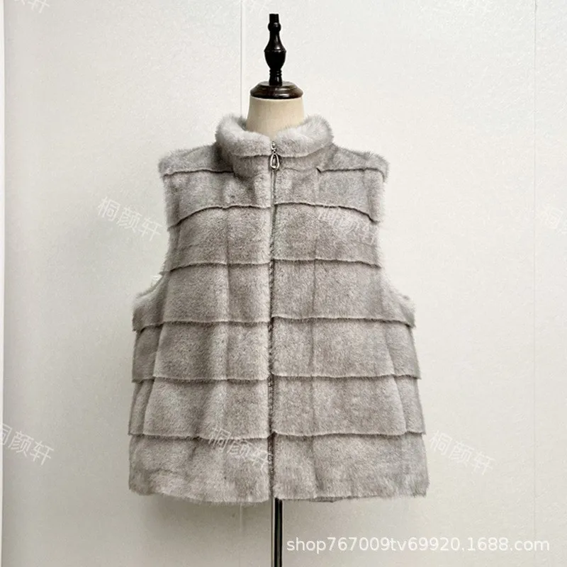 Loose Fit Stand Collar Coat Regular Length Elegant Commuter with Casual Not Hooded Autumn Short Length Sleeveless Women Coat