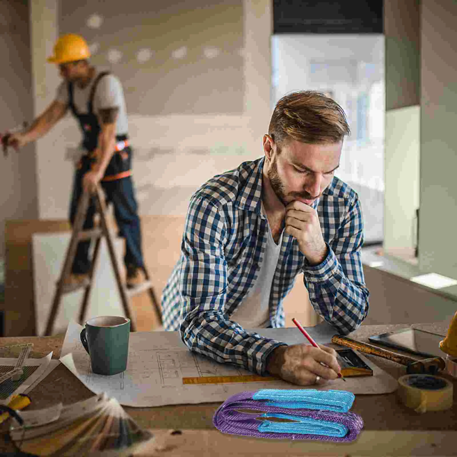 Flat Sling Crane Lifting Belt Recovery Strap Hoisting Straps Polyester Double Buckle