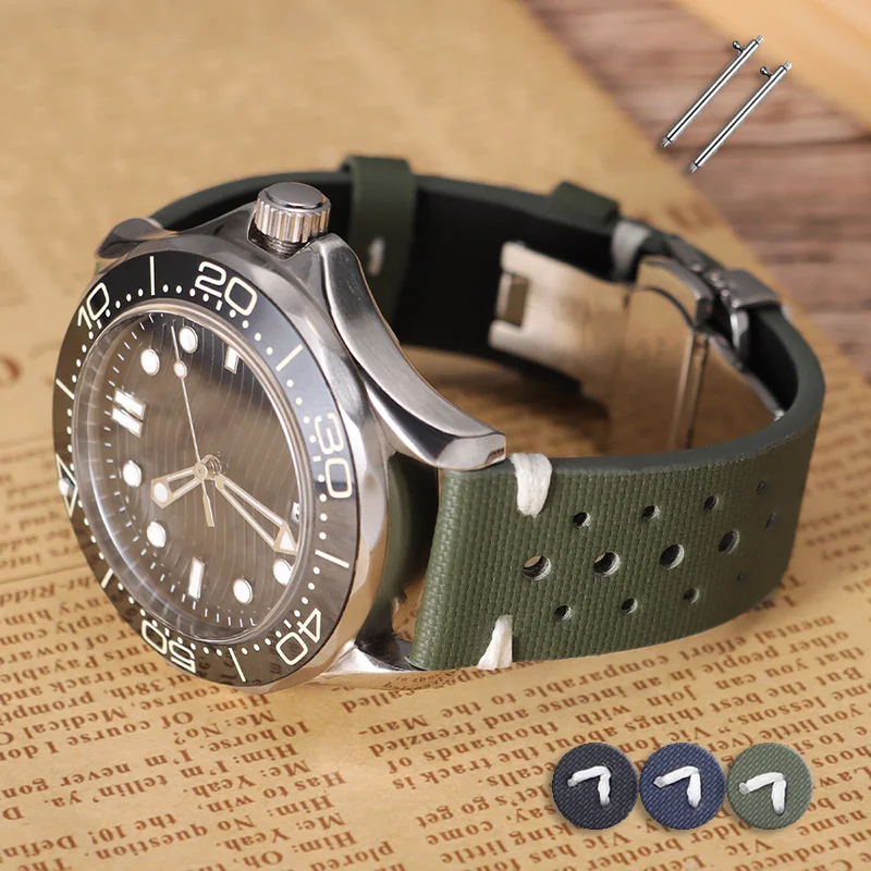 

Quick Release Nylon Sailcloth Watch Strap 18mm 20mm 22mm Butterfly Buckle Waterproof Sport Band For Omega For Seiko Watchband