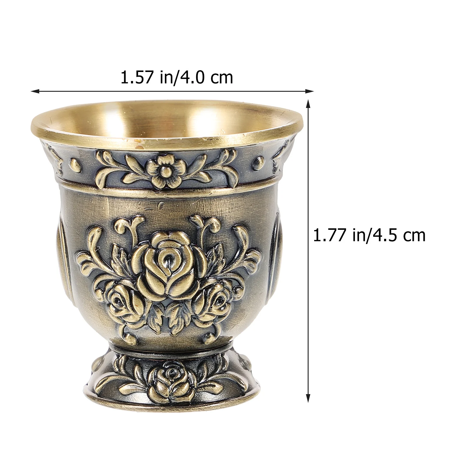 

Bronze Tea Cup Wide Mouth Vintage Metal Drinking Mug Fade Resistant Perfect for Coffee Tea Milk Sake Spirits