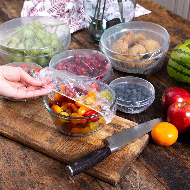 

Y50A-300Pcs Reusable Food Keep Fresh Storage Covers Elastic Clear Bowl Covers Dish Plastic Covers For Family Outdoor Picnic