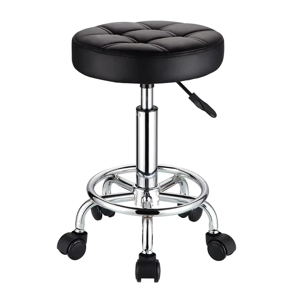Round Rolling Stool Chair  Height Adjustable Swivel Stool with Wheel for Tattoo Studio SPA Shop Medical Salon Stools