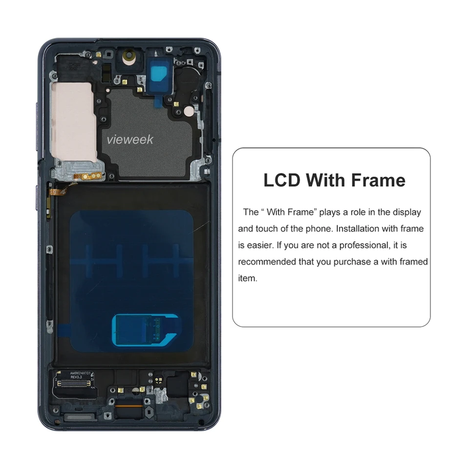 Pantalla S21 5G G991B G991B/DS Super AMOLED Screen Digitizer con Marco para Samsung Galaxy S21 LCD Display Touch Screen Repuesto 5