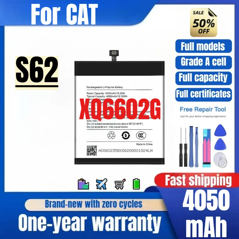 Batería XQ6602G para CAT S62, 0 ciclos, alta calidad, alta capacidad, incluye herramientas