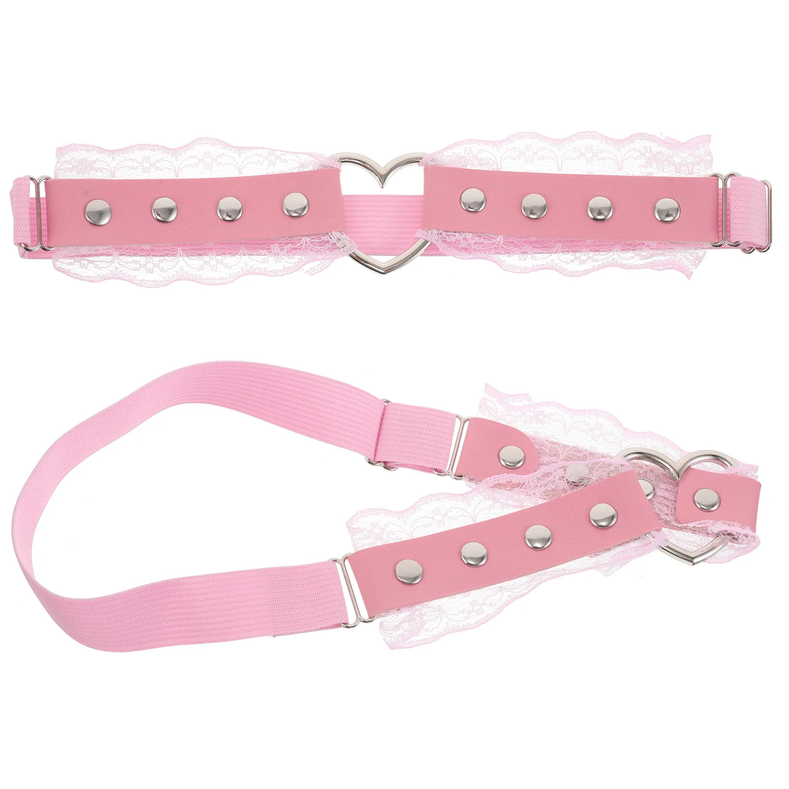 

2pcs Lace Garter For Women Adjustable Thigh Belts Bridal Leg Rings Wedding Accessories Heart Design Elastic Strap Feminine Style
