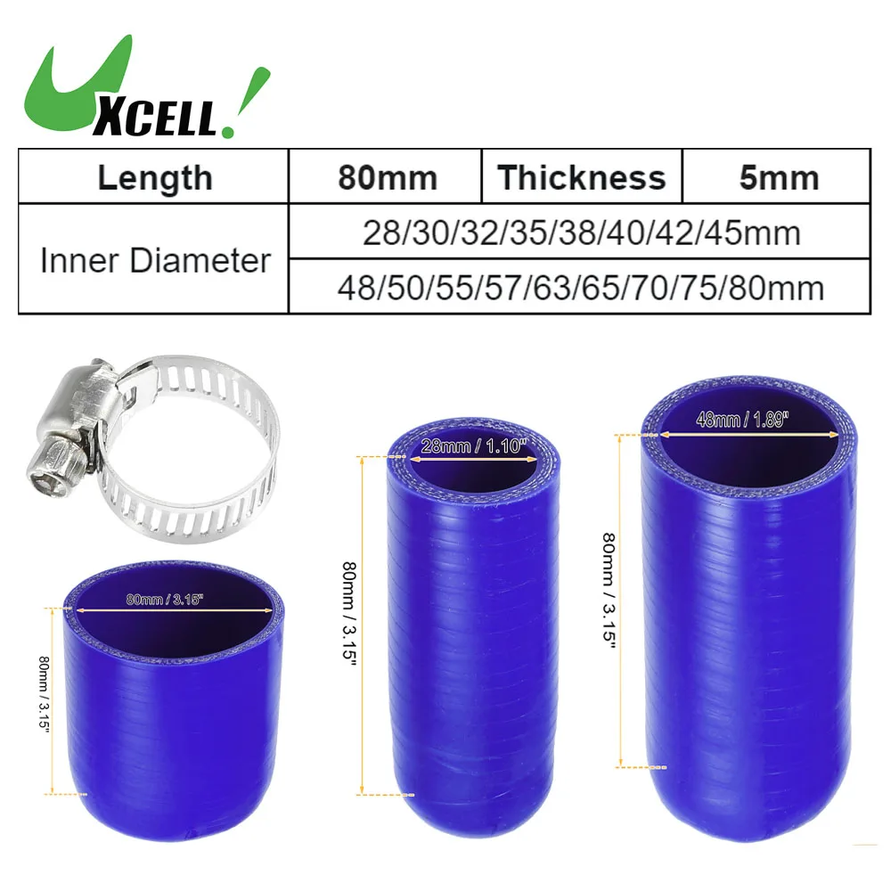 

UXCELL 1 Set 28 To 80mm ID Universal Silicone Hose Cap Intake Vacuum Hose Plug Clamp for Coolant Heater Bypass Vacuum Water Port