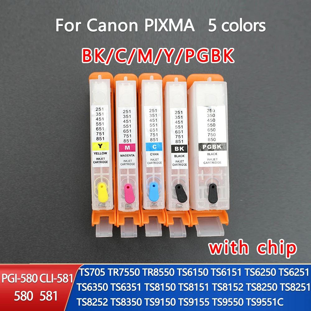 cartucho de tinta com chips para canon pgi580 cli 581 pixma ts8150 ts8151 ts8152 ts8250 ts8251 ts8252 ts9150 ts9155 europa 01