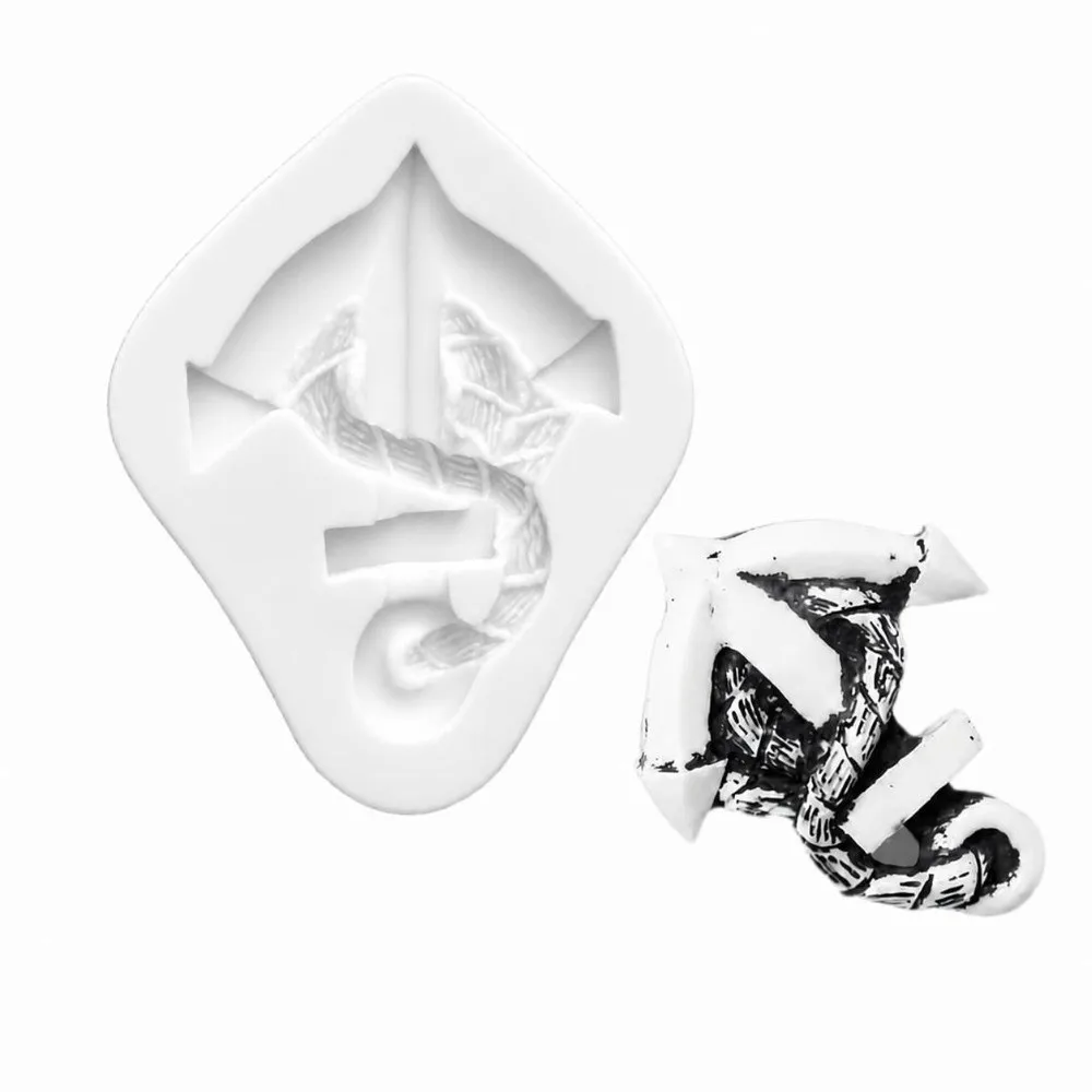 4PCS New Silicone Fondant Mold Non Stick Nautical Theme Chocolate Mold White Cupcake Topper Mold Cupcake Decoration