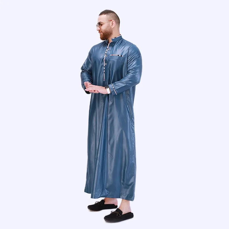 2024 Men\'s Muslim Abaya Noble Casual Suit Embroidered Custumes Arab Abaya