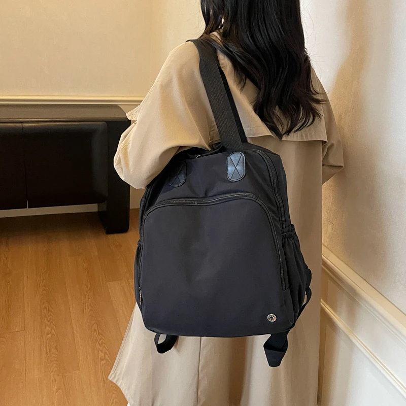 حقيبة ظهر كاجوال أنيقة للجنسين ذات كتلة ألوان، سعة كبيرة، متعددة الوظائف من النايلون، حقيبة كتف خفيفة الوزن للجنسين #3