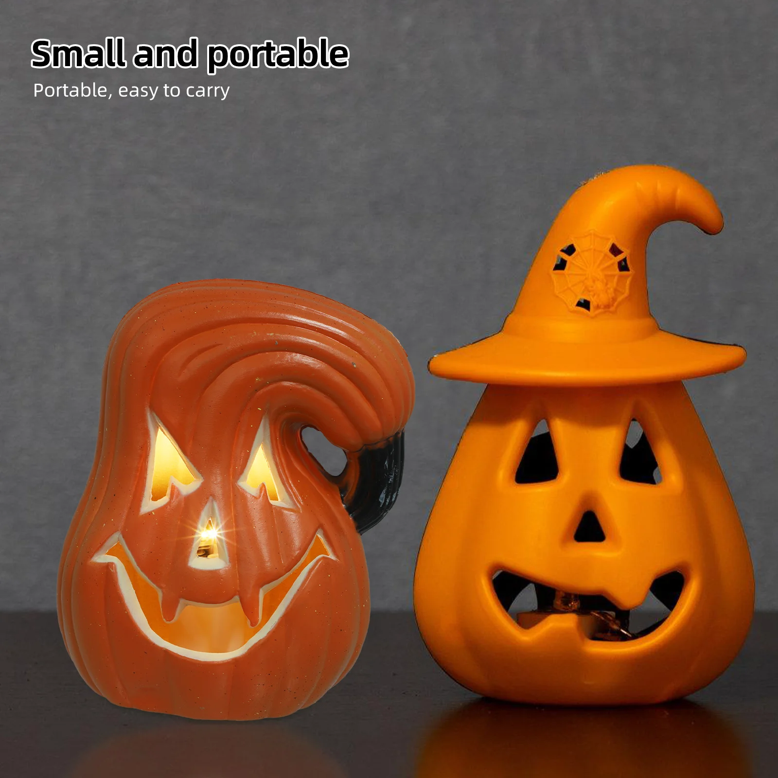 

Halloween Glowing Melon Pumpkin Lantern Bent Pumpkin Shape Eco Friendly Party Decoration Halloween Prop Haunted House