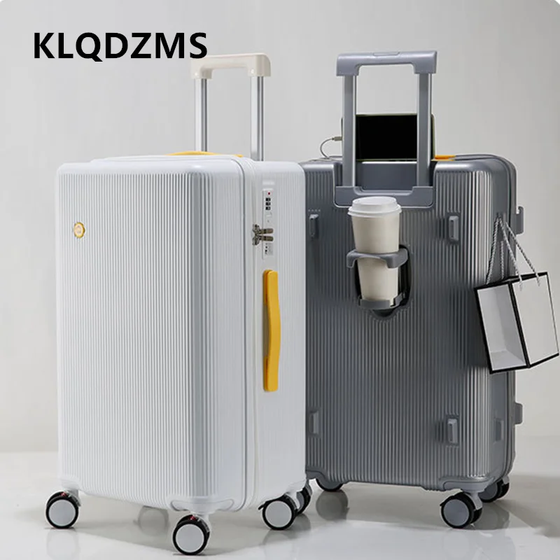 KLQDZMS 22 "24" 26 "28" حقيبة المتداول 20 بوصة صندوق الصعود ABS + PC عالية السعة حقيبة تروللي بعجلات المرأة كلمة المرور الأمتعة #4