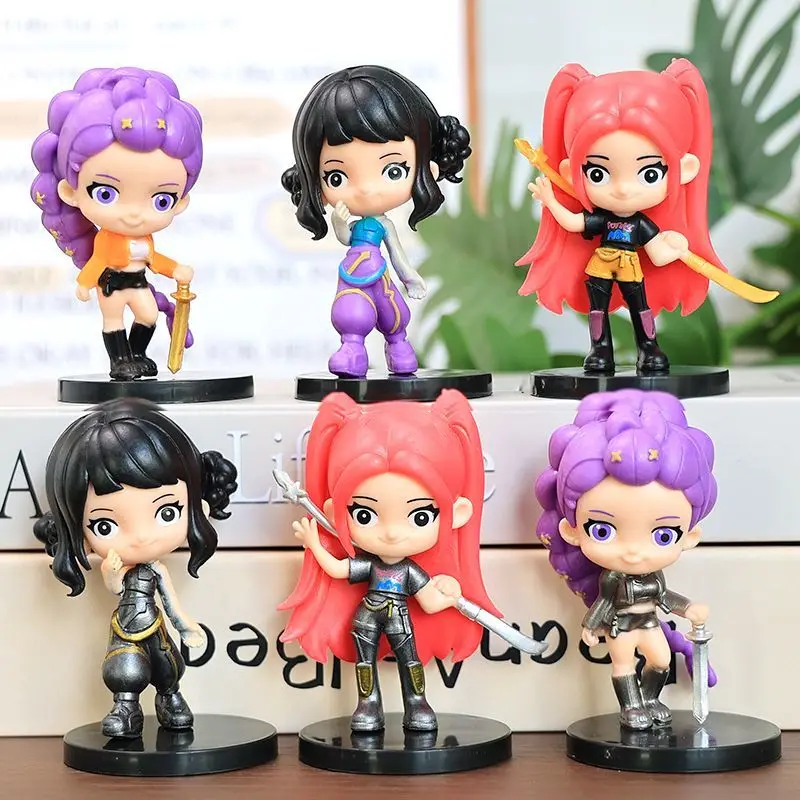 

К-ПОП Фигурки Q-версии «Охота на ведьм»: Милые модели бой-бэндов и девичьих групп, статуэтки Тайгер, Кроу, Руми, Зои, украшения